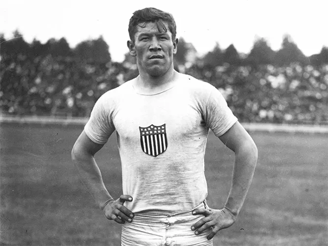 Jim Thorpe at the 1912 Olympic Games in Stockholm, Sweden