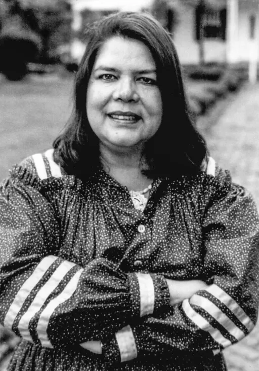 Wilma Mankiller with her arms crossed